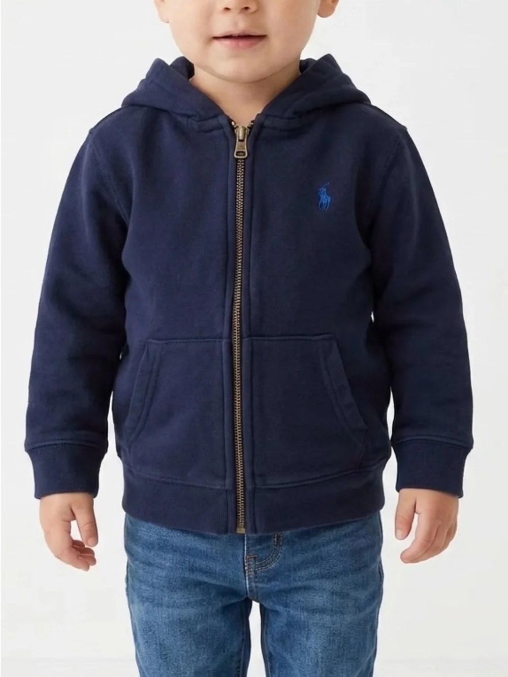 Polo Ralph Lauren Toddler 2T Navy Zip Hoodie Sporty Prep Elevated Casual
